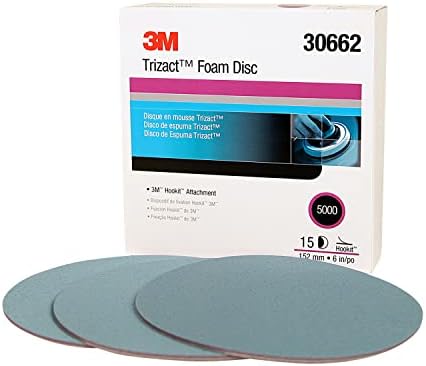 Trizact 3M Trizact Hookit Foam Disc, 30662, 6 in, p5000, 15 дискови по картон, сина