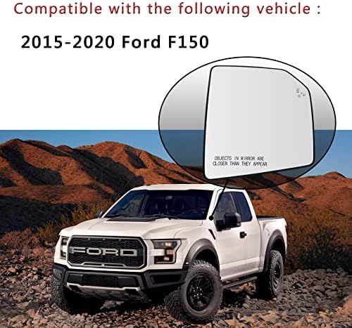 Десна патничка страна загреано огледало за замена на стакло за 2015 година 2017 2017 2018 2019 2020 Ford F150 - За Ford F150