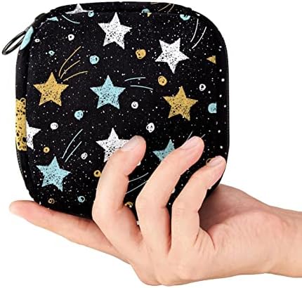 Шарени starsвезди на црна позадина санитарна торбичка за чување салфетка Период торба за тинејџери подложни торби за период за училишна санитарна