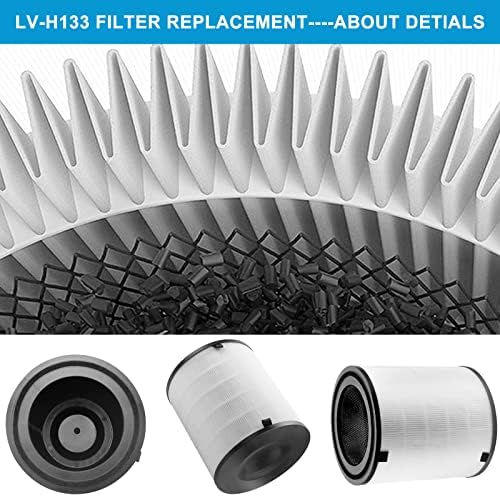 3-во-1 LV-H133 Филтер за замена компатибилен со LEV-OIT LV-H133 Прочистувач на воздухот Дел бр. LV-H133-RF