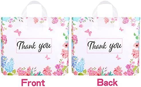 Uratot 60 пакет благодарам стока за стоки цветни пластични кеси за купување големи шопинг торбичка за малопродажба за малопродажба на мало