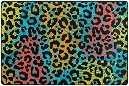 Големи меки килими леопард палми остава шема расадник плејматски килим под кат за деца кои играат соба спална соба дневна соба 72 x 48 инчи, килим за домашни украси