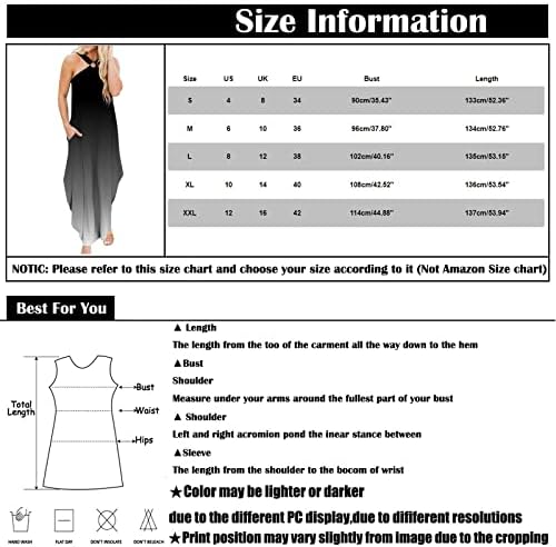 Fragarn Party фустани за жени 2023 година, модни жени обични вкрстени вратот лабава печатена џеб со долг фустан со отворен фустан