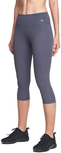 Атика 1 или 2 пакуваат женски средни/високи половини јога капри панталони со џебови, 4 пат истегнете ја контролата на стомакот на цупчињата за