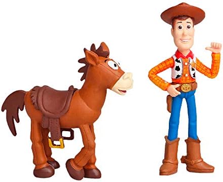Играчки за играчки за играчки во Паншкака - сет од 7 акциони фигури со Вуди, Буз и essеси - Премиум анимирана колекција со вклучена клуч - Забавни