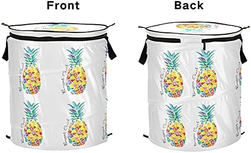 Алаза 50 L преклопени алишта за перење алишта од овошје од ананас Поп -доп за складирање/организатор со лесна носачка рачка
