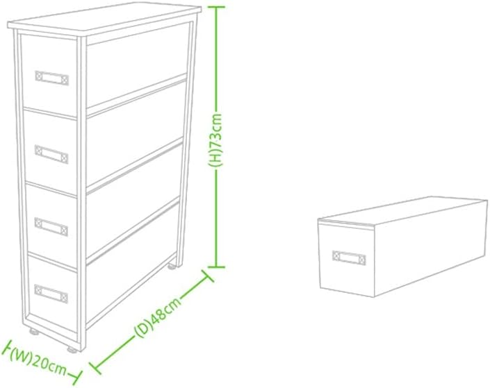 PDGJG тесен фиока 4-слој за складирање на 4-слој, едноставна решетка за тесен јаз, кутија за сортирање на облека за гардероба за гардероба