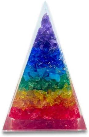 Духовен елемент РЕИКИ Енергиран чакра заздравување Нубијан 7 Чакра оргон пирамида со јасен кристален скапоцен камен бакар метал/ЕМФ Заштита