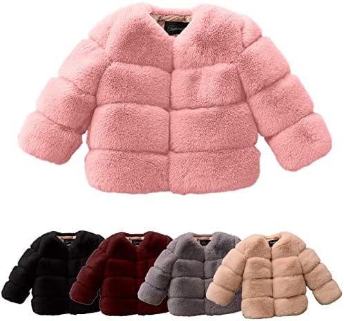 Детски девојки палто зимско ветровитоф задебелен палто јакна дете топло руно надворешна јакна 4T фустан Палто девојки