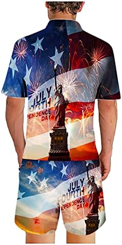 Џогирање костуми за печатење знаме на панталони 3Д случајна независност Американски ден за мажи летни сетови мажи костуми и комплети