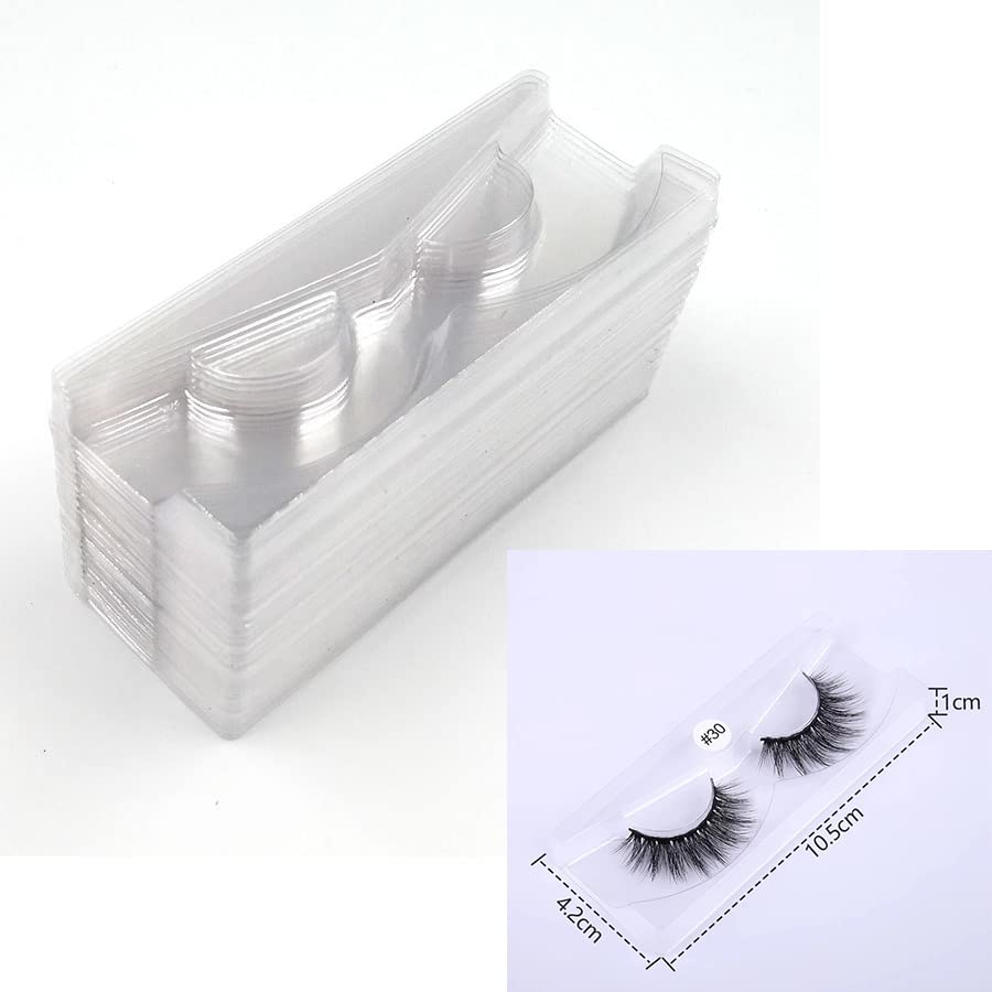 Акрилна кутија кутија 14-18мм трепки за трепки 10-50 парчиња пластично празно трепки за трепки, црна, 30 парчиња