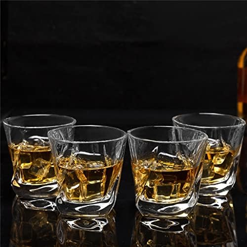 YXBDN Виски Очила Во Собата На 4 Старомоден Изопачено Стакло Тамблер Чаши 7 Мл / 210 Мл За Шкотски Бурбон Виски