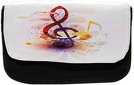 Амбесон Музика Белешка Молив случај, уметнички дела со прскања, торба со молив со ткаенини со двоен патент, 8,5 x 5,5, повеќебојни