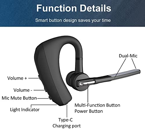 Bluetooth слушалки со CVC8.0 Двојна микрофон откажување, безжични слушалки за Bluetooth v5.0 за безжични слушалки за iPhone Android