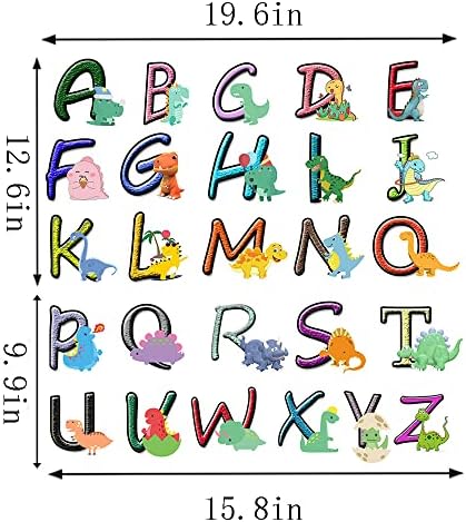 Диносаурусна азбука од азбука ABC деца налепници на wallидови налепници кораат и стапчиња што може да се отстранливи налепници за wallидови
