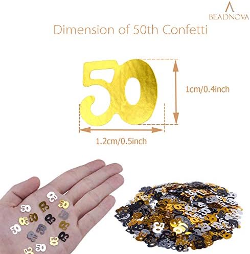 Беднова 50 -ти роденден конфети стари педесет години конфети 50 годишнини броеви конфети за украси за роденденска забава