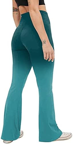 Женски Панталони За Јога Градиент Подигање За Печатење Исечете Хеланки За Вежбање Со Висок Струк Еластични Панталони За Контрола