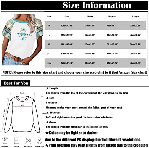 Nokmopo врвови за ракав за ракави за жени кои се обични со кратки ракави маица О-вратот печатени врвни плус кошули со големина
