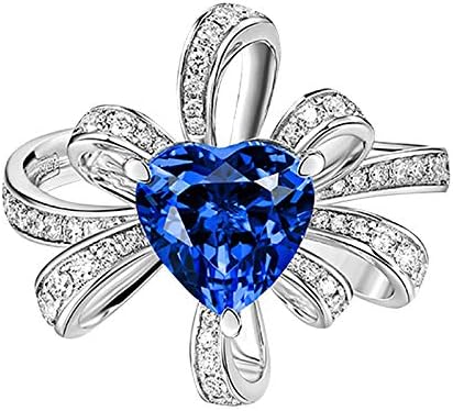 2023 Нов празник женски прстен дијамант сина боја на креативни додатоци за подароци во форма на лак ringвони прстени за неговите и најниски