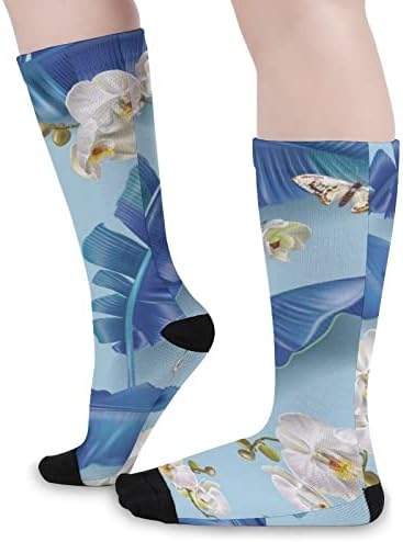 Лисја од банана И Чорапи Со Печатена Боја Во Боја Атлетски Чорапи Високи Колена За Жени Мажи
