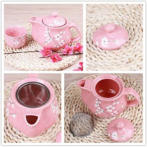 TJLSS цреша цвет чајник сет 1 тенџере 6 чаши керамичко пиење сет чајник од чај од дома