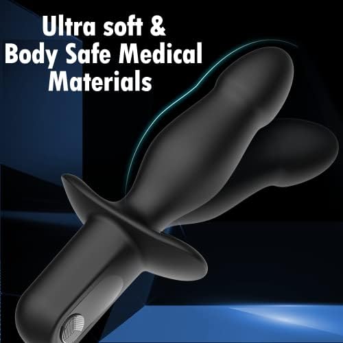Вибрирачки анален приклучок со анални мониста - играчка за приклучок на задникот со безбедносна рачка за машки масивец на простата, 10 моќни