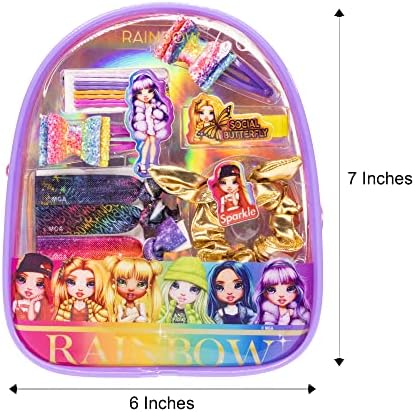 Таунли Девојка Виножито Висок Ранец Козметички Шминка Подарок Торба Сет вклучува Додатоци За Коса И Јасна Пвц Назад-пакет За Деца Девојки,