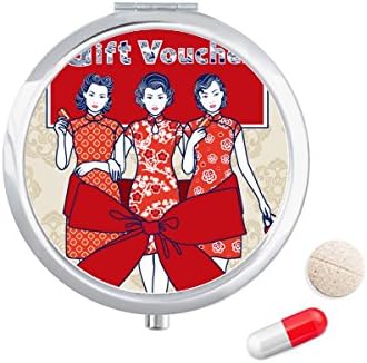 Кинеска Култура Црвена Жена Пилула Случај Џеб Медицина Кутија За Складирање Контејнер Диспензерот