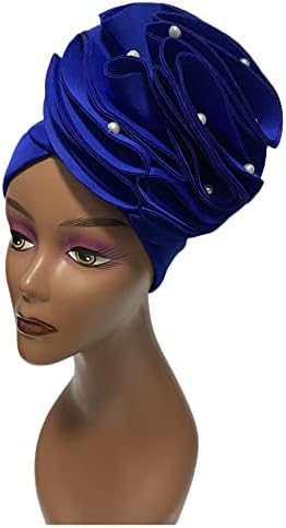 Мода Жолта Африканска Глава Турбан За Жена Нигериски Геле Веќе Направи Авто Геле Турбан Големи Цвеќиња Хедти 1сет - Од Мсб Ткаенина Боја 2232,