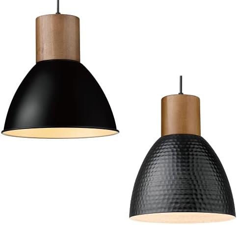 Серија на светлосни лесни со приврзоци Elyona, индустриска таванска висина ламба, зачукана метална сенка, прилагодлива висина, црно осветлување