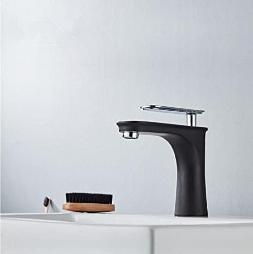 Басен тапа со црна и хром мијалник за мијалник топла и ладна бања бања тапа месинг црн бања тапа за мијалник за мијалник за