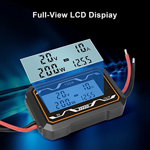 150A RC WATT METER Висока прецизна анализа на моќност Дигитален LCD екран засилувач за засилувач за напојување на напон и мерење на енергијата