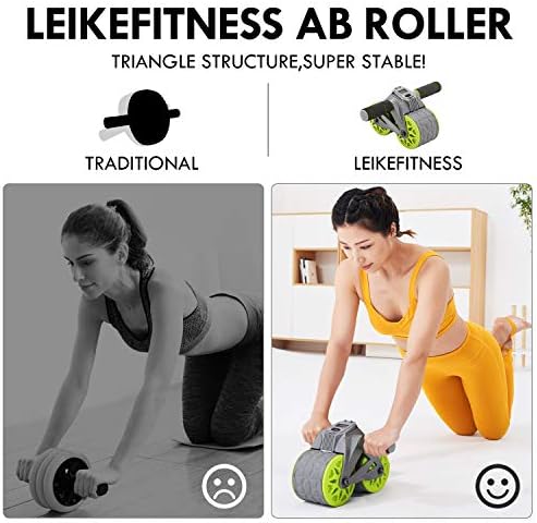 leikefitness AB Roller Roller Automatic Retwink со колено подлога Мат, Core Muscle AB тренер со интелигентен дисплеј, опрема за вежбање AB