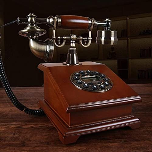 PDGJG Телефон-Антик Телефонски гроздобер дрвена фиксна дневна соба студија за ретро декорација декорација домашна канцеларија телефон