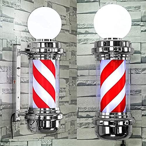 HCHES Barber Pole LED светло Барбер Пол 29 Wallиден салон за коса знак светло црвена лента со лесна лесна берберница столб
