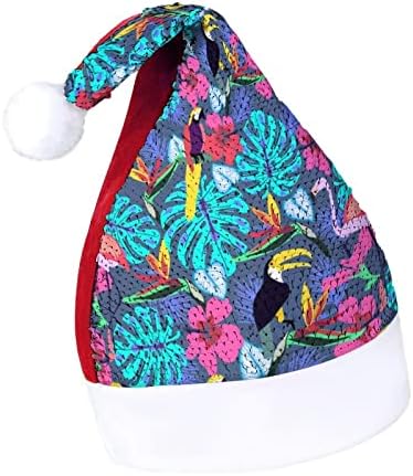 Тукански Папагал Со Цвеќиња Смешна Божиќна Капа Шапка Дедо Мраз Капи За Мажи Жени Божиќни Празнични Украси За Забави