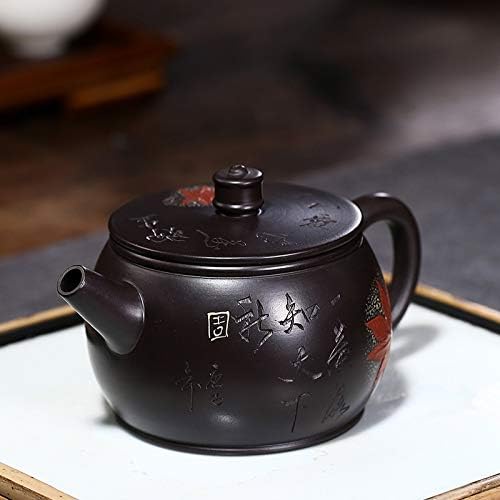 Чајник чај тенџере виолетова глина филтер чајник сурова руда црна вермилионска кал котел за убавина господар рачно изработен чај 220 мл