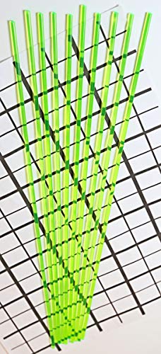 10 компјутери 1/8 ”дијаметар x 12” инчи долга боја флуоресцентни проucирни зелени акрилни плексиглас шипки - .125 DIA - 3mm -