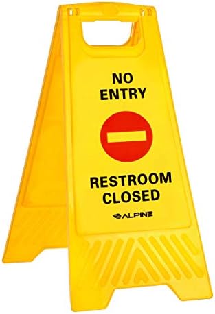 Алпски Индустрии Двострано Преклопување Без Затворени Знаци За Влез Во Тоалетот, 3 - Пакување-Преклопливо Внатрешно И Надворешно Црно На Жолта