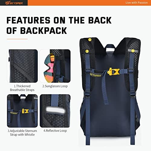 Skysper Packable пешачки ранец 30L лесен дневен пакет ранец за жени мажи （сина）