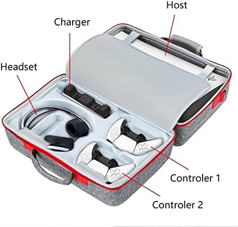 【Црна】 носење кутија за PS5, складирање на туристички торби за PS5 конзола диск/дигитално издание и контролори, заштитна торба за рамо