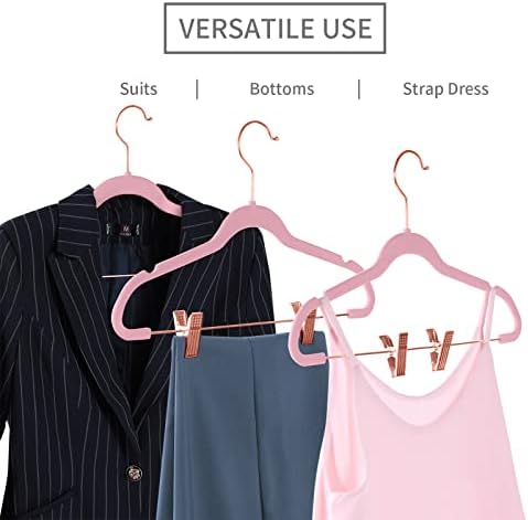 Mizgi Premium кадифени панталони закачалки со клипови тенок здолниште за здолништа - нелизгање на облека за облекување на облеката светло розова
