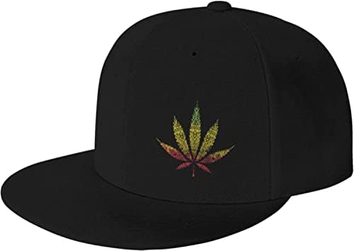 Пушачи од плевел од лисја од марихуана унисекс Snapback капи, прилагодливи хип -хоп обичен татко бејзбол капа, рамна сметка за