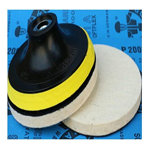 2 парчиња кои се собираат волна со тркала за полирање на волна, 4 полирање восочна топка од волна подлога плоча од подлога за полирање на волна тркала