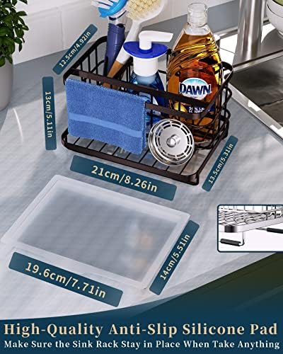 Потрошувачки мијалник Кади, држач за сунѓер за мијалник во кујната со лента за капење, организатор на мијалник за мијалник што не се лизга,