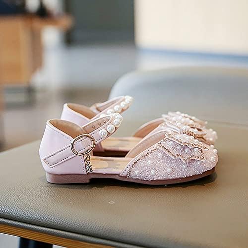 Единечна новороденче принцеза кристал деца bowknot танцуваат бисерни чевли чевли чевли девојки сандали чевли мали деца фустани чевли