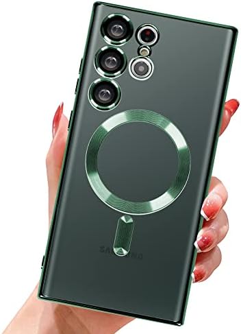 Зије Магнетна Јасна Кутија За Samsung Galaxy S23 Ultra 5G Со Заштитник На Објективот На Фотоапаратот, Компатибилен Со MagSafe,