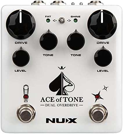 Nux Ace of Tone Dual Overdrive Pedal наречен со Tubeman MKII и Morning Star