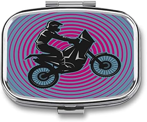 Пилула кутија Пинк круг на моторцикл возач на плоштад во форма на таблети за таблети, преносен таблета за витамин контејнер, држач за апчиња