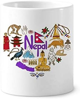 Непал Љубов Срце Пејзаж Национално Знаме Четка За Заби Држач За Пенкало Кригла Керамички Држач Чаша За Моливи
